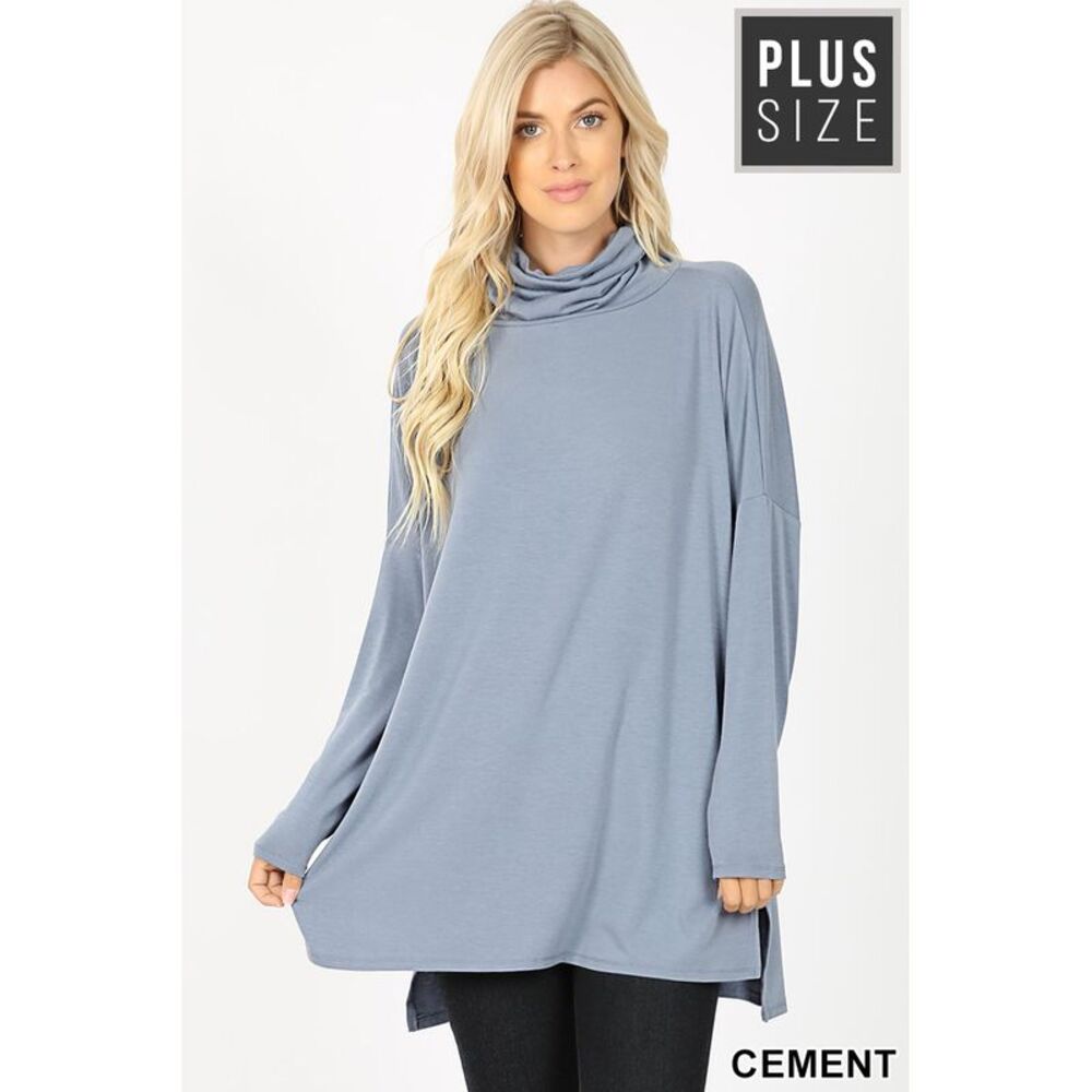 World of Leggings Rayon Cowl Neck Dolman Sleeve Plus Size Top